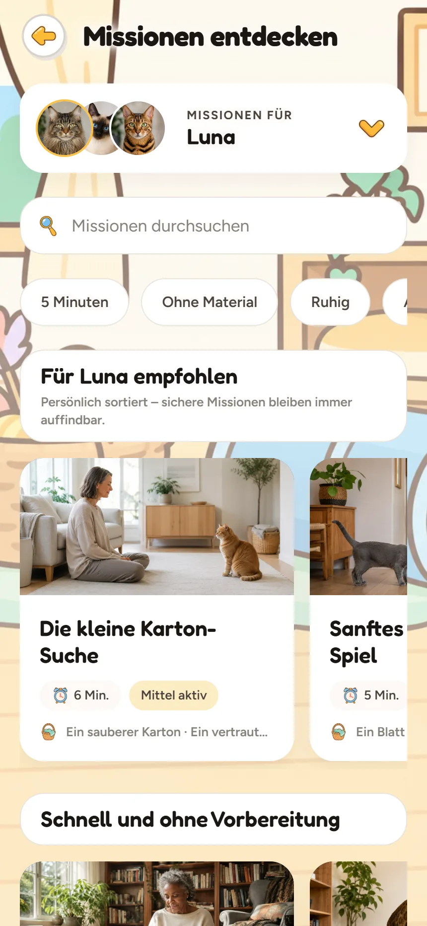 Missionsübersicht mit Fotos und persönlichen Empfehlungen für Luna