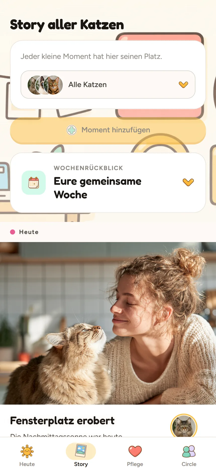 Story-Ansicht mit einem Foto von Luna